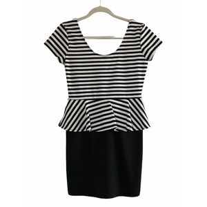 UO Black & White Peplum Dress
